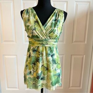 Sweat Pea Green Floral Mesh Maternity Sleeveless Blouse